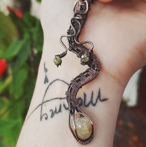 Golden Rutilated Quartz Medusa Pendant